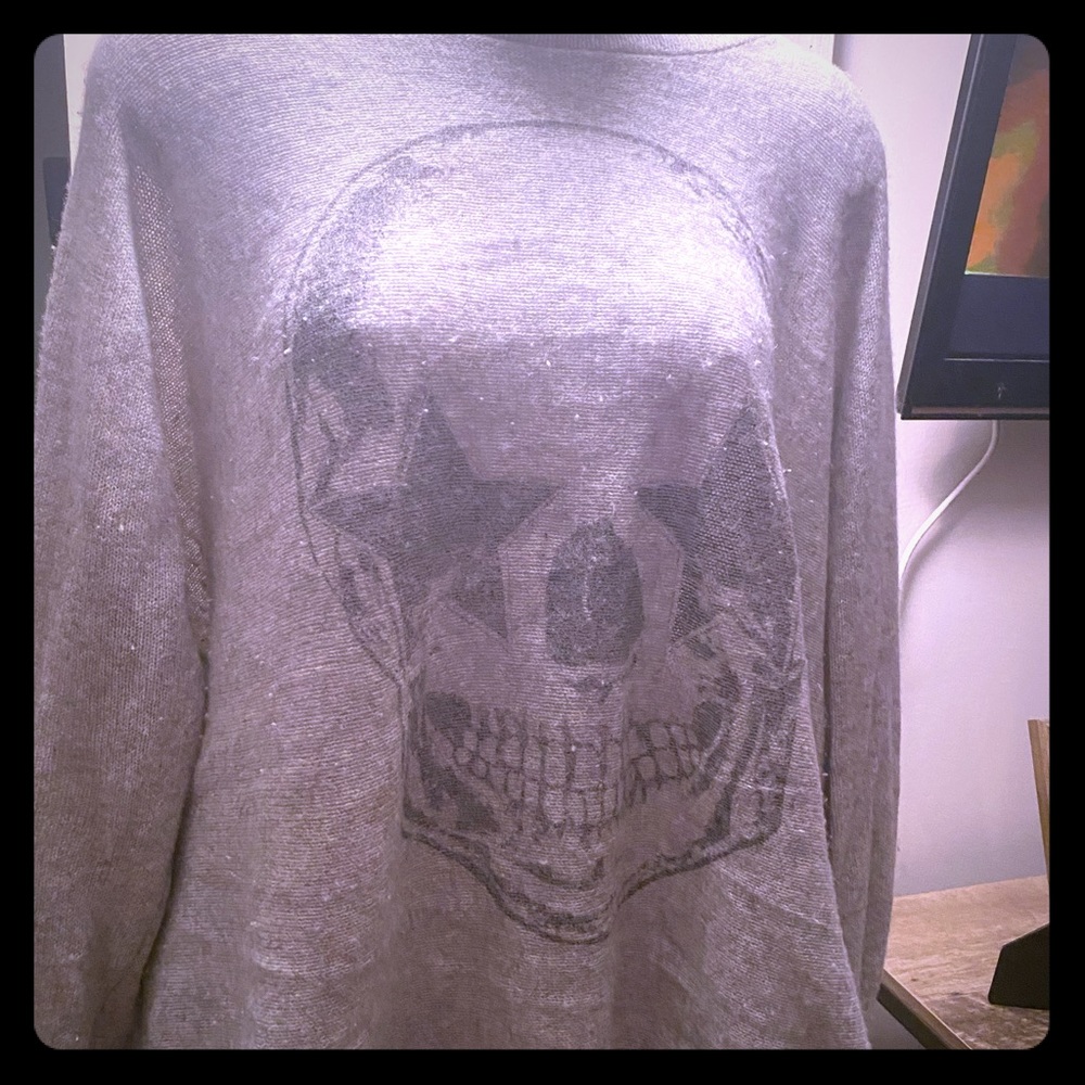 Grey Goth skull sweatshirt